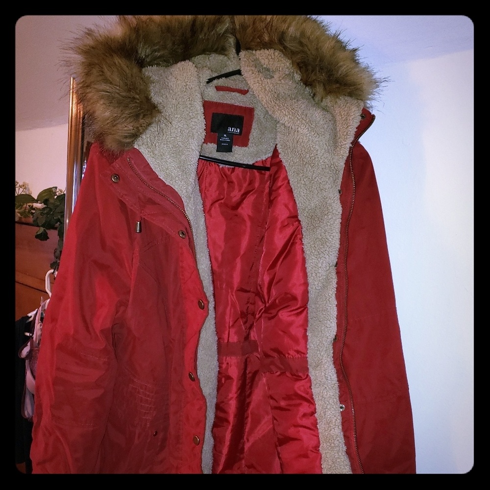 Long fur lined winter coat